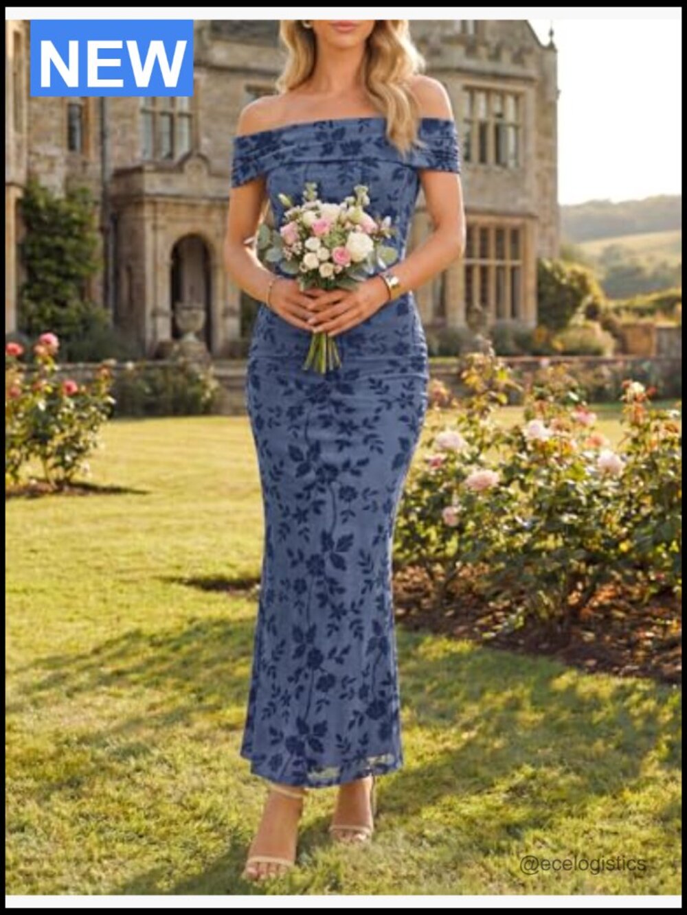 Off Shoulder Floral Bodycon Maxi Dress Ruched Formal Cocktail Wedding Guest - Picture 2 of 7